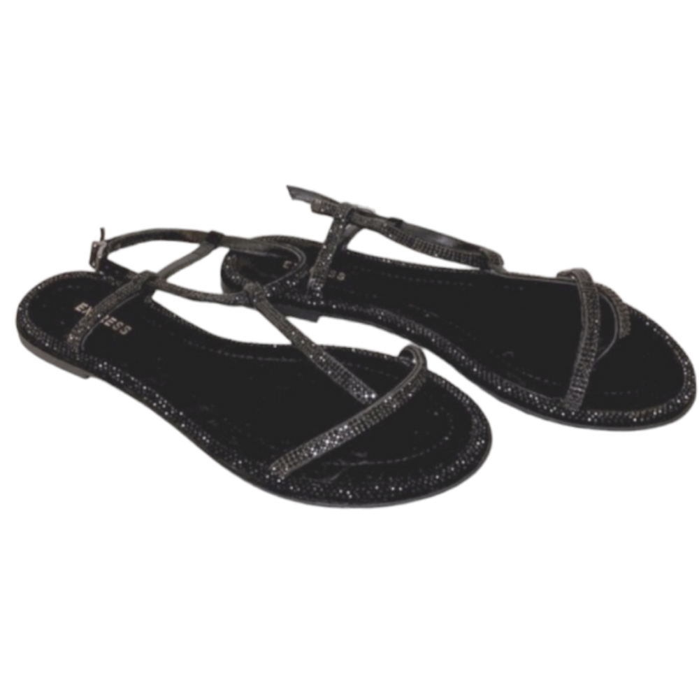 NWOT | Express Rhinestone Sandals - Picture 2 of 6
